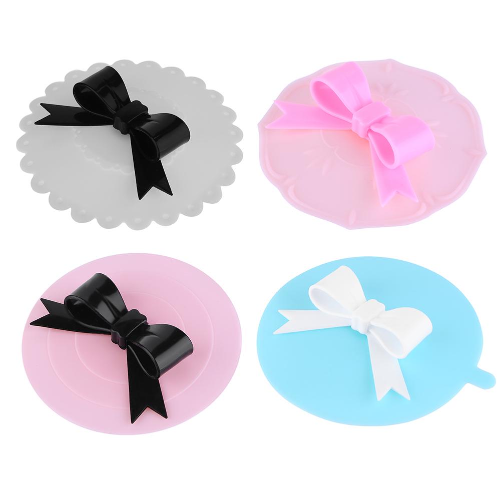 

Anti-dust Leakproof Reusable Bowknot Silicone Tea Coffee Cup Lid Seal Cover, Pink, 501 Original