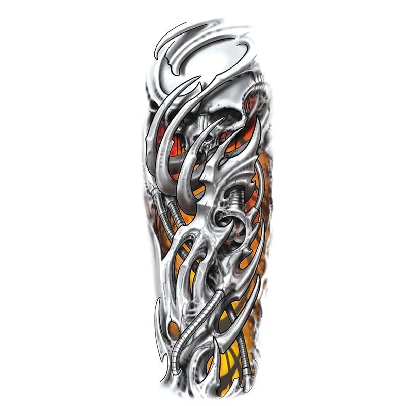 Waterproof Large Arm Temporary Tatoo Sticker Supernatural Fake Animal Stickers For Men Body Art Temporary Tattoo Skeleton Hand