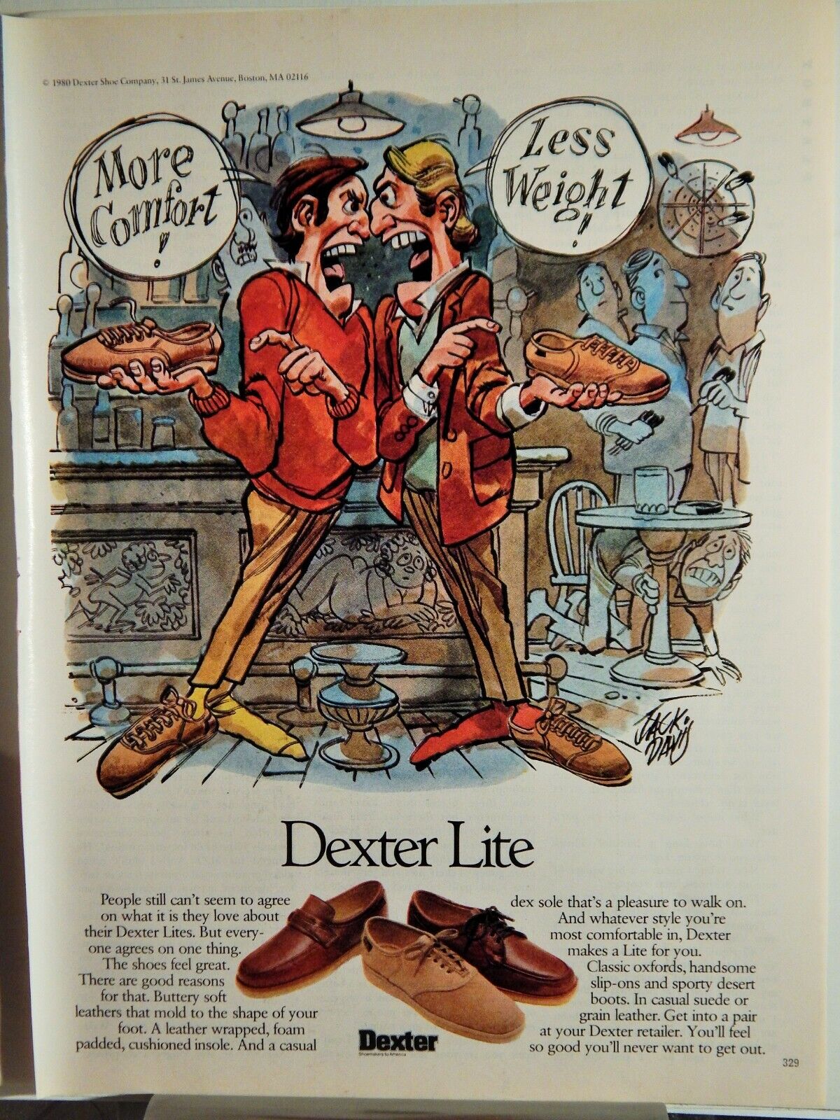 DEXTER LITE MEN'S SHOES ORIG VTG 1980 Photo Poster painting AD,