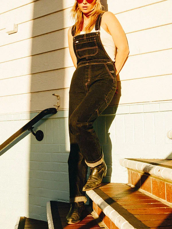 Vintage Simple Outdoor Denim Women's Jumpsuit