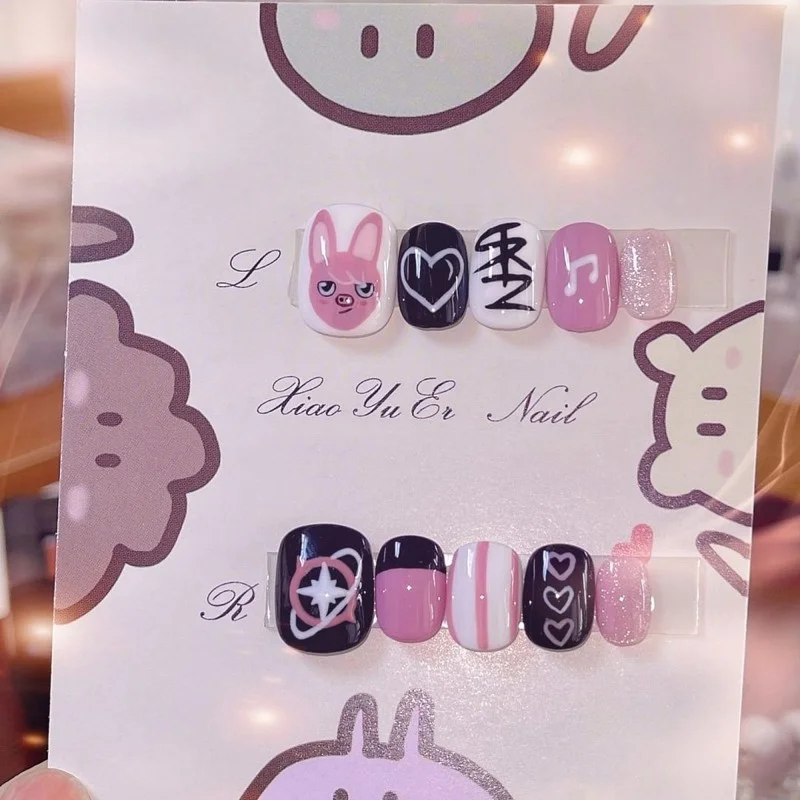 Stray Kids SKZOO Dwaekki Changbin Hand-Painted Nails