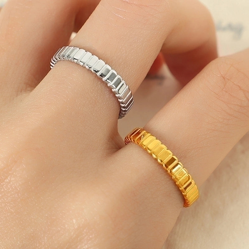 Titanium Steel Minimalist Geometric Plating Rings
