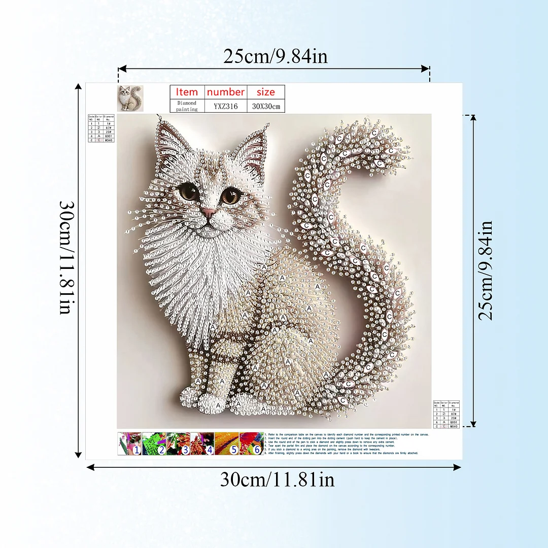 Diamond Painting - Partial Special Shaped Drill - Cat(Canvas|30x30cm)