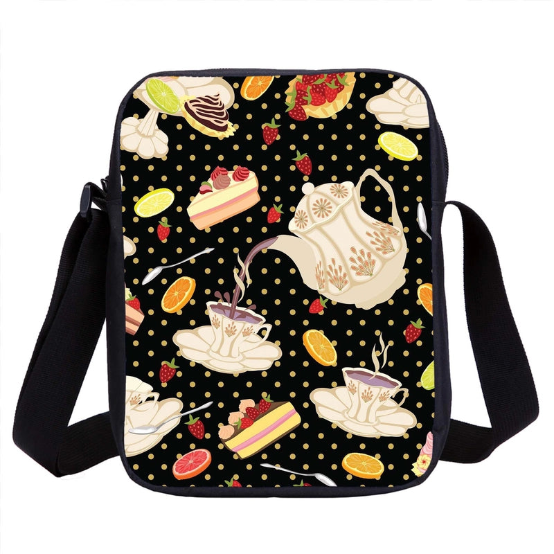 Halloween Unisex Polyester Printing Pumpkin Panda Vintage Style Square Zipper Crossbody Bag