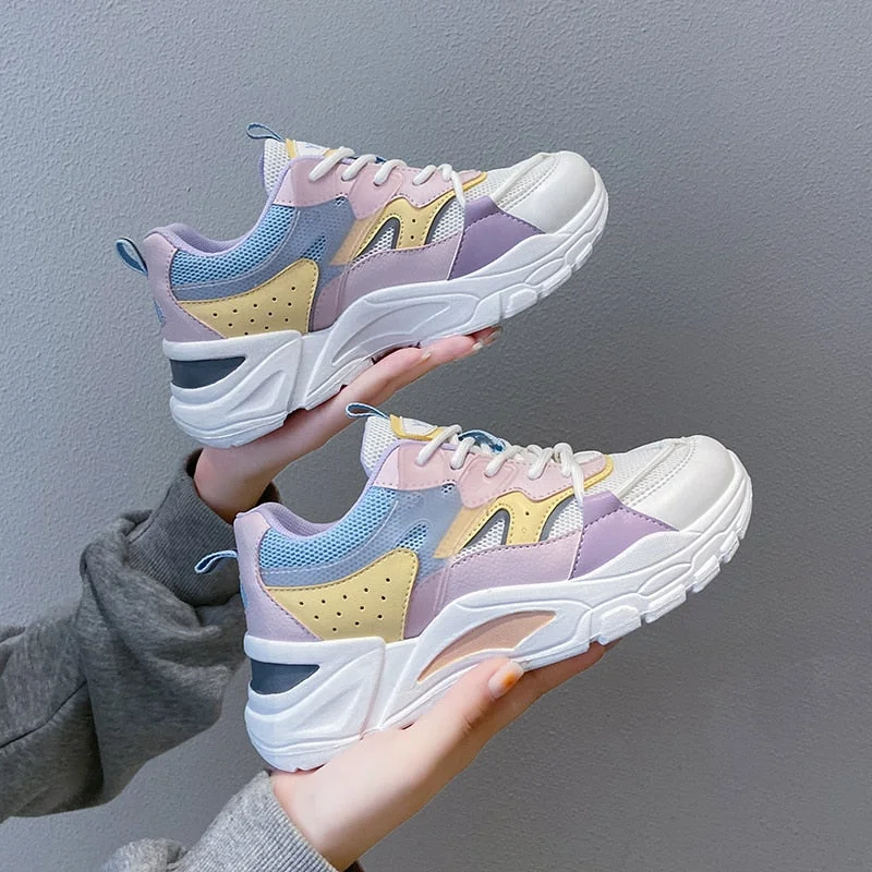 Woman Shoes Women Chunky Sneakers Platform Casual Sport Shoes Vulcanized Tennis Female Basket Femme Thick Bottom Daddy Shoe