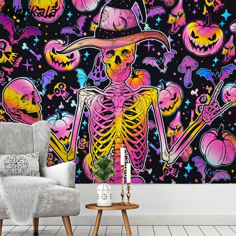 Nigikala Flower Mushroom Eye Tapestry Boho Art Bedroom Living Room Aesthetics Wall Hanging Tapestry Home Decor