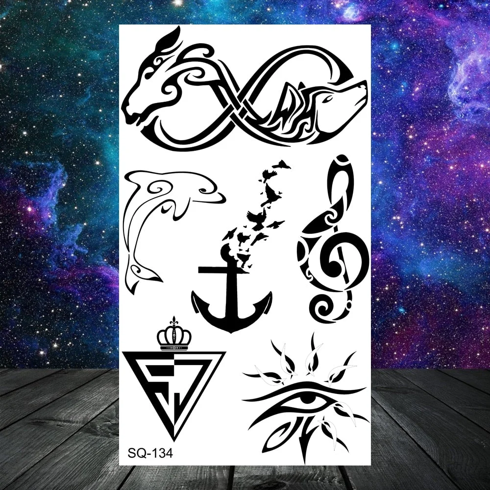 Realistic Thorns Dragon Wolf Tatoos Temporary Tattoos For Adult Men Kids Lion Tiger Skull Fake Tattoo Neck Arm Hands Small Tatoo