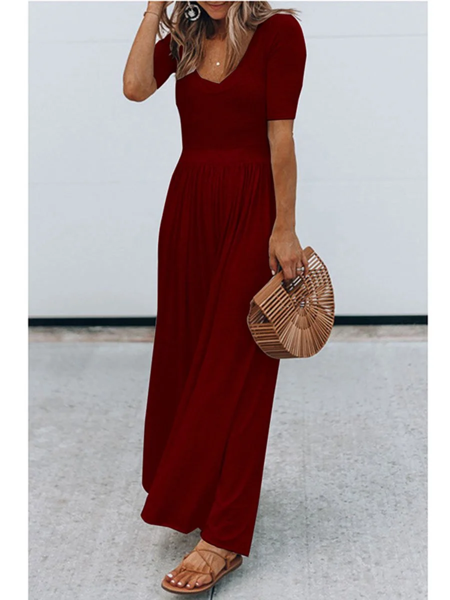 Casual Solid Color Maxi Dress