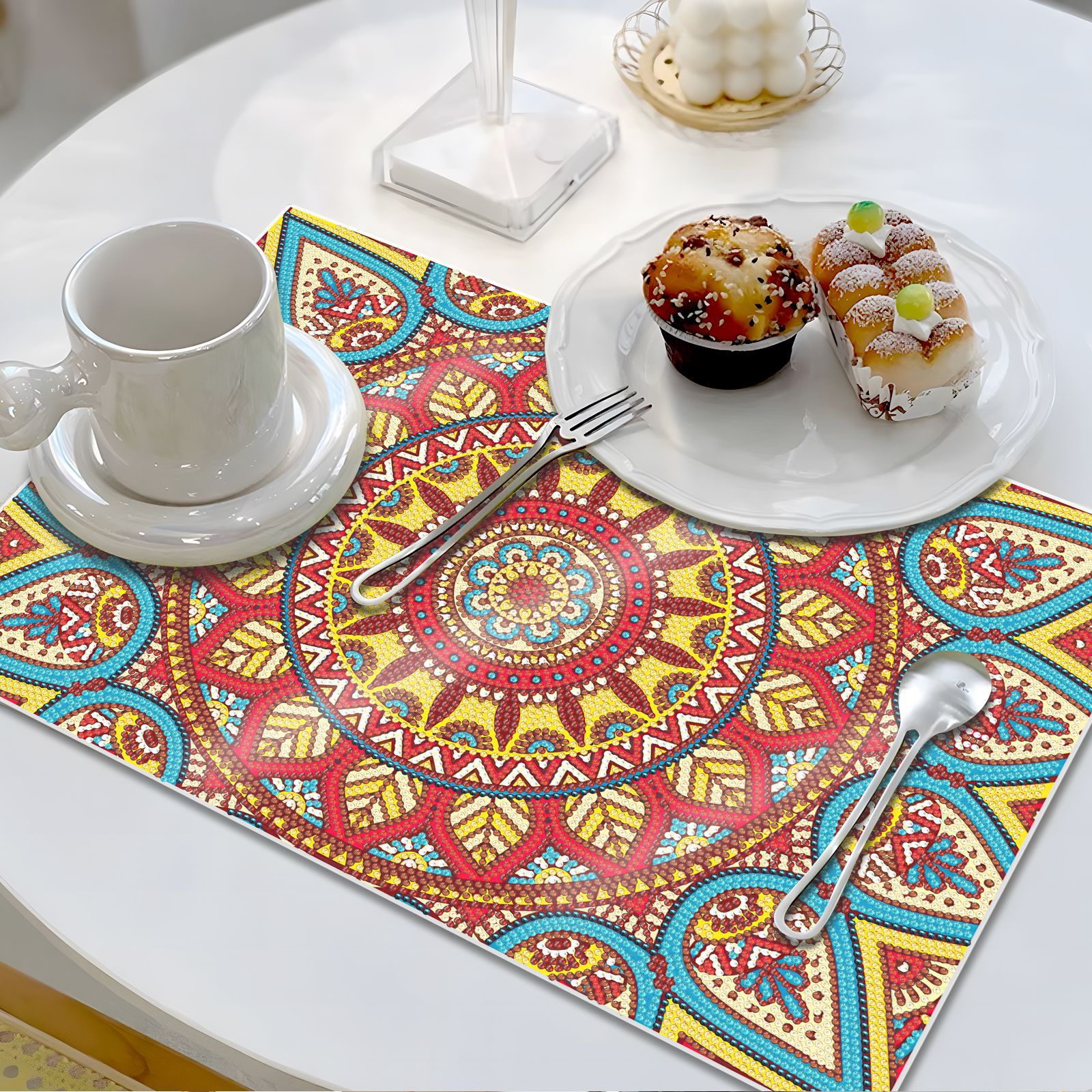 Diamond painting creative new dining mat PET home decoration birthday party decoration painting animal diamond sticker embroidery