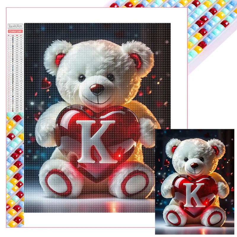 5D DIY Special Shape Diamond Painting Desk Ornament Heart Bear Decor K –  Kohbbcoe