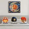 (25x25cm)DIY Sun Moon Framed Handmade Pearl Painting Art Craft Kit Living Home Decor