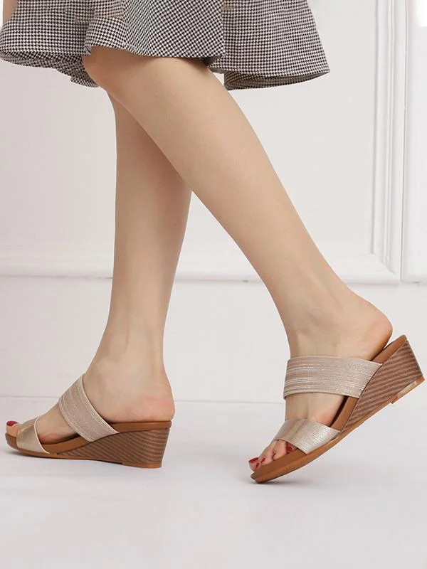 Fashion outer wear platform high heel slippers