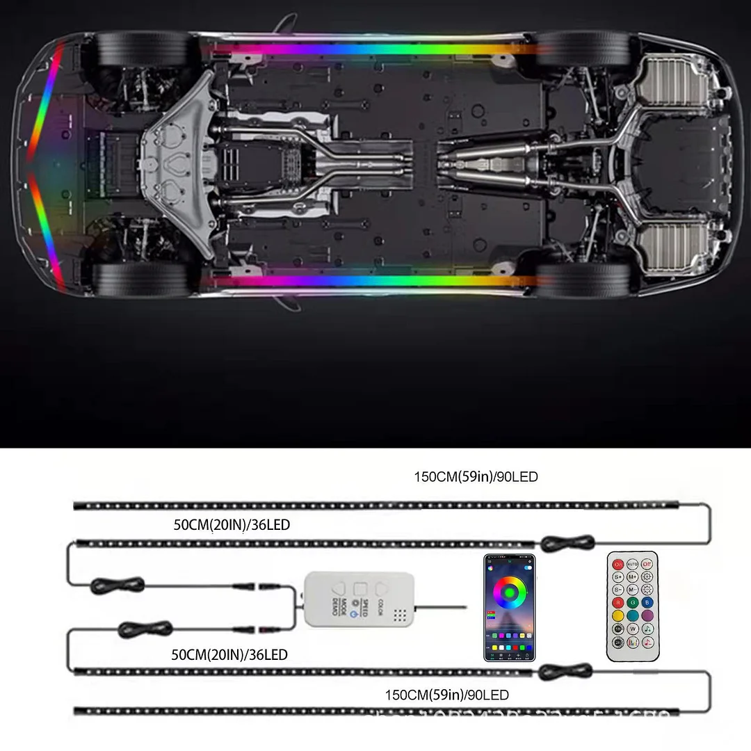 Car modification colorful voice-activated chassis lights