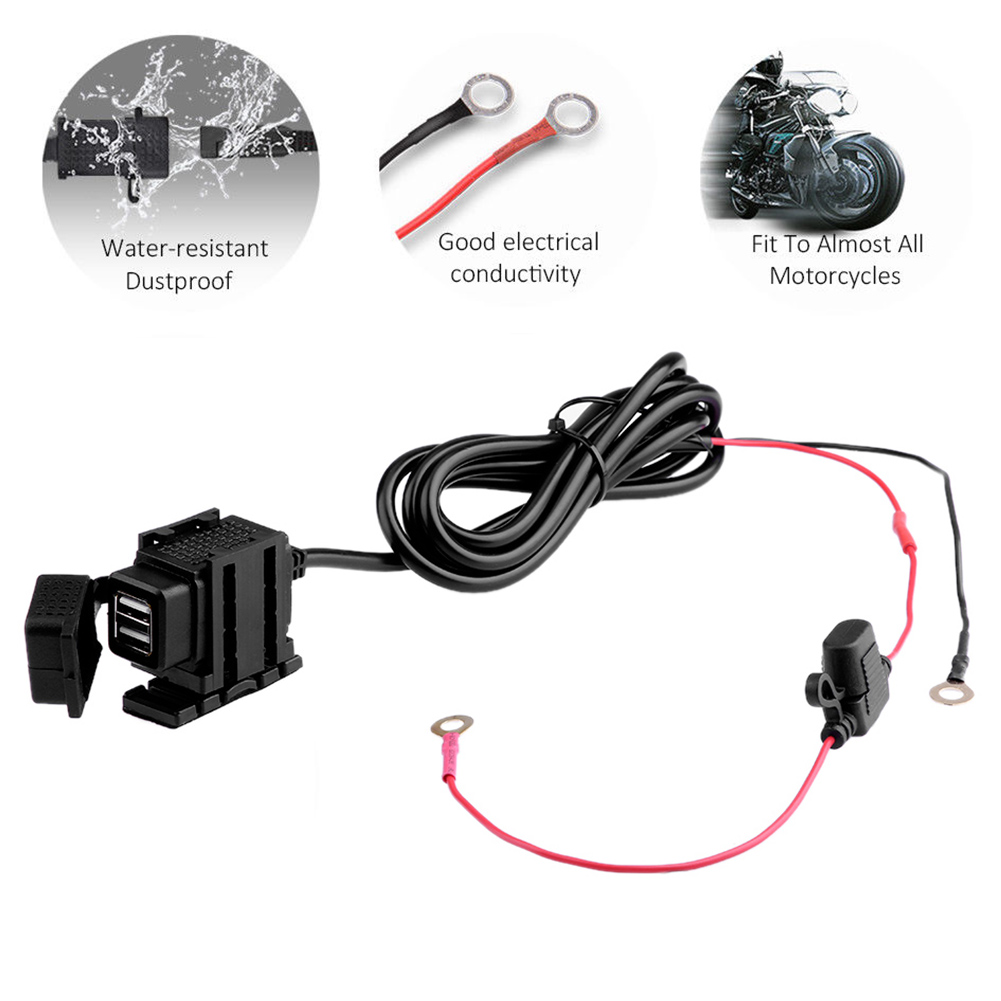 

Waterproof Motorcycle 5V 2.1A High Power 2Port USB Mobile Phone GPS Charger-208457, 501 Original