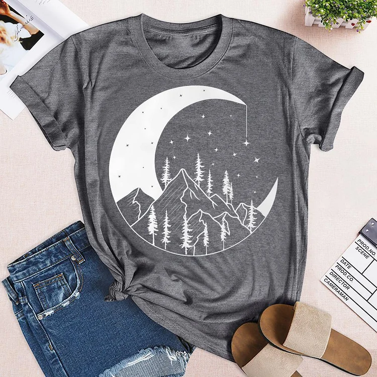 Mountain Moon Nature Camping T-shirt Tee --Annaletters