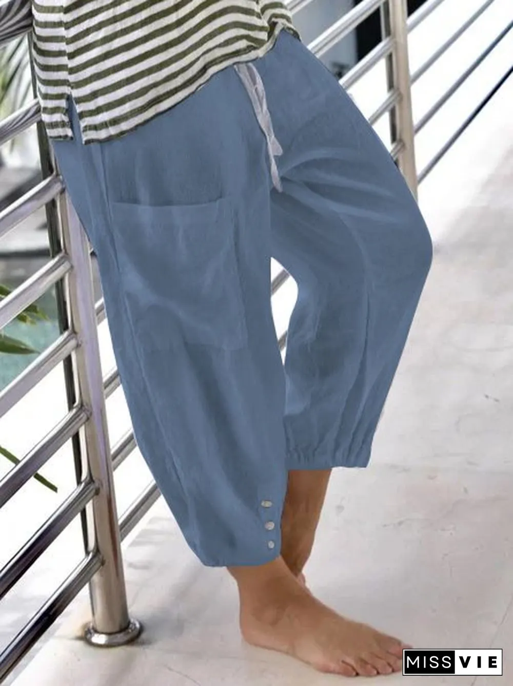 White Vintage Linen Pants
