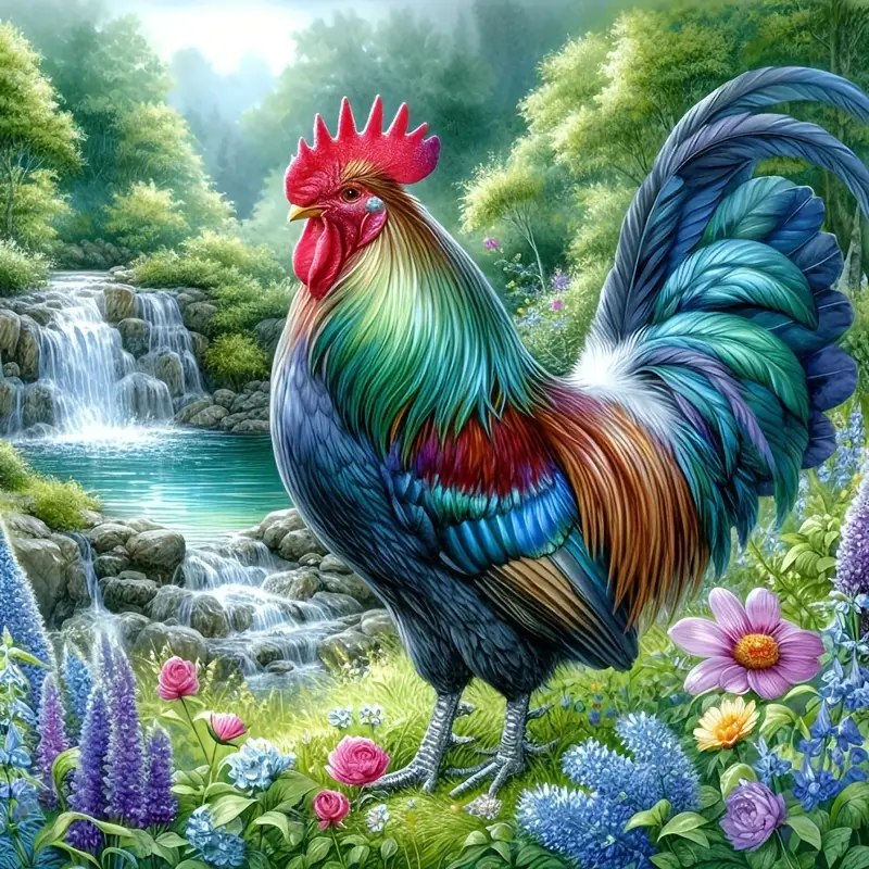 DIY Painting By Numbers Rooster 40cm*40cm