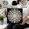 Mandala DIY Pearl Art Diamond Painting Kit for Adult Home Decor 25x25cm With Frame