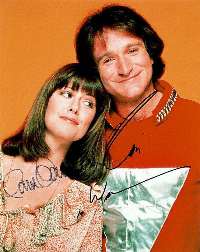 ROBIN WILLIAMS / PAM DAWBER Signed 'Mork & Mindy' Photo Poster paintinggraph - preprint