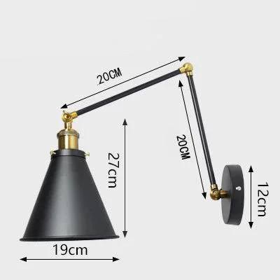 American Style Rural Retro Industrial Wind Iron Wall Lamp Hotel Bedside Lamps
