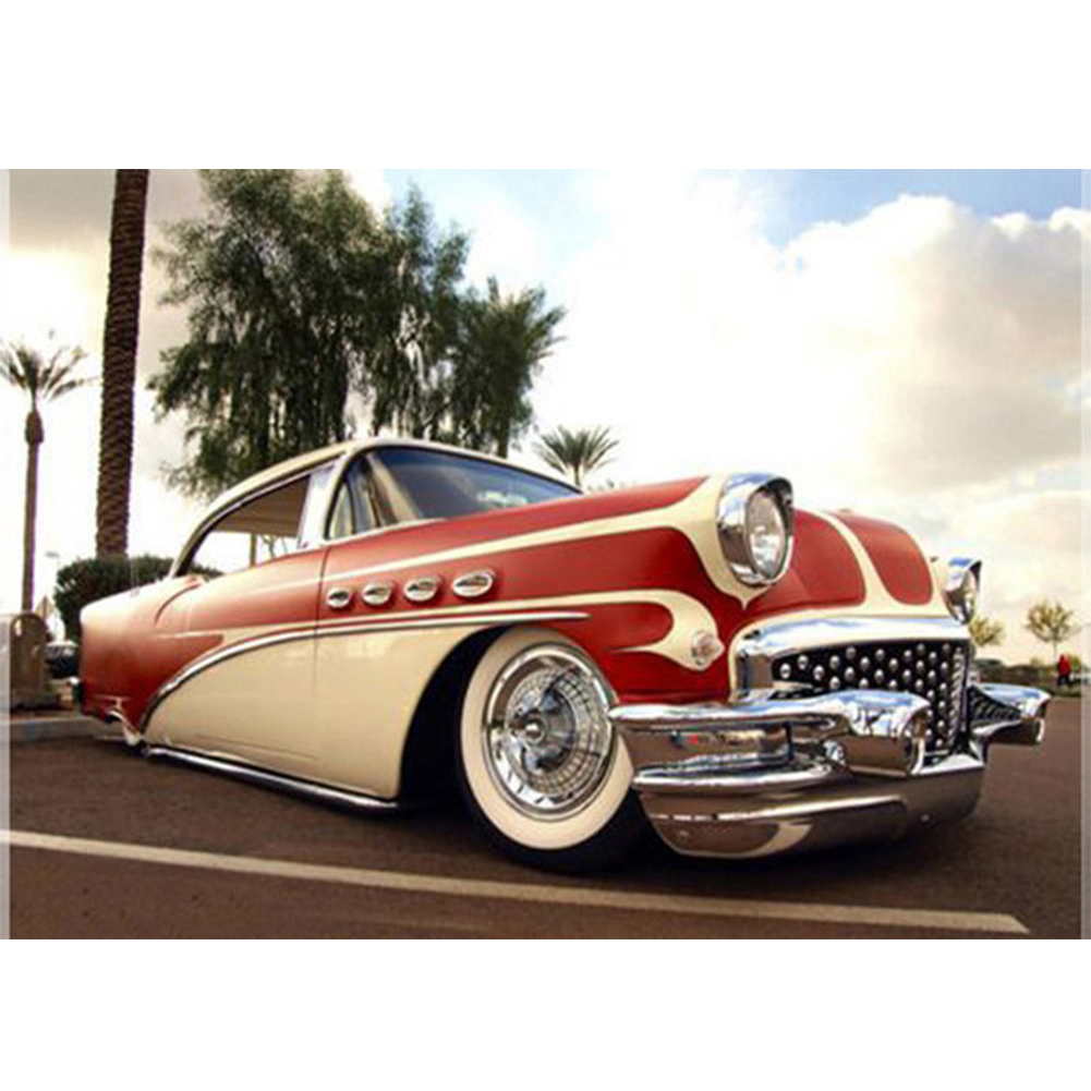 

(Multi-Size) Retro Car - Round/Square Drill Diamond Painting - 40*30CM, Round diamond 30*40cm, 501 Original