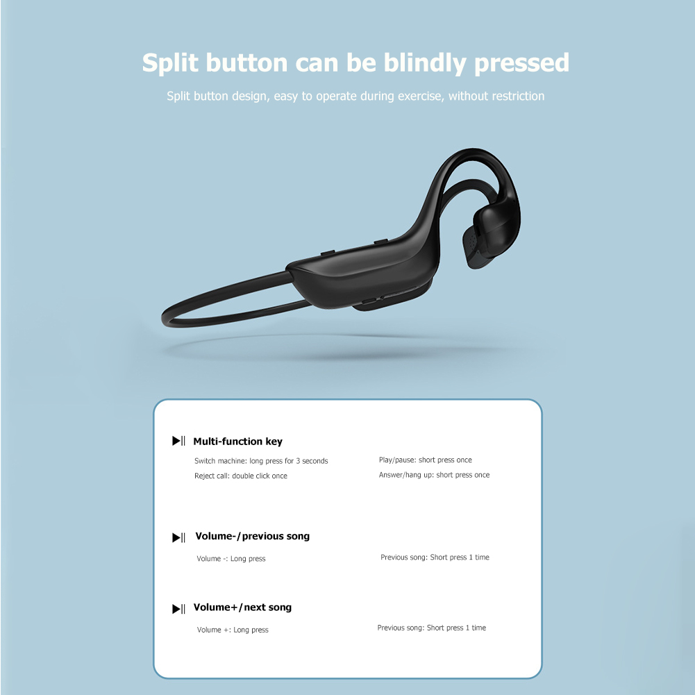 

G-100 Bone Conduction Headset Sweat-Proof Sports Music Bluetooth Earphone, 501 Original