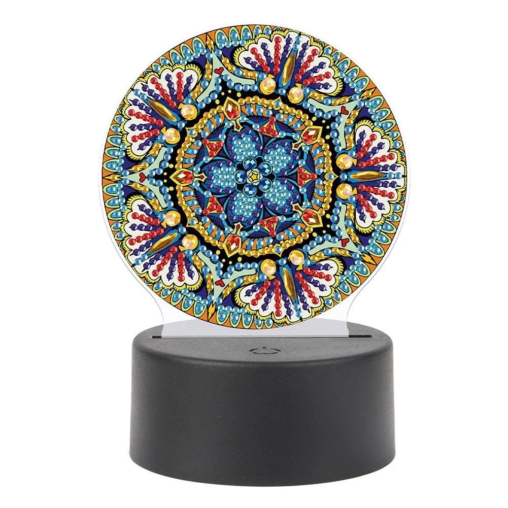 DIY Mandala Acrylic Diamond Painting Night Light 5D DIY Diamond Painting Lamp