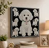 (30x30cm)DIY Pearl Painting Framed Puppy Handmade Pearl Material Art Kit Living Room Decor
