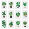 12pcs Plants DIY Mini Square Diamond Painting Set 14x18cm