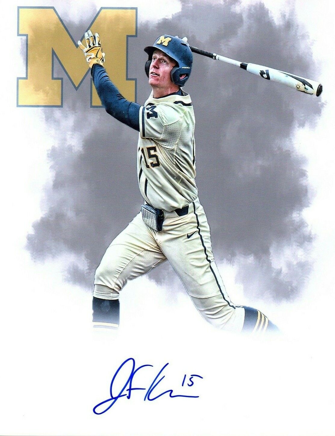 Jimmy Kerr Michigan U-M Tigers prospect autograph signed 8x10 baseball Photo Poster painting d