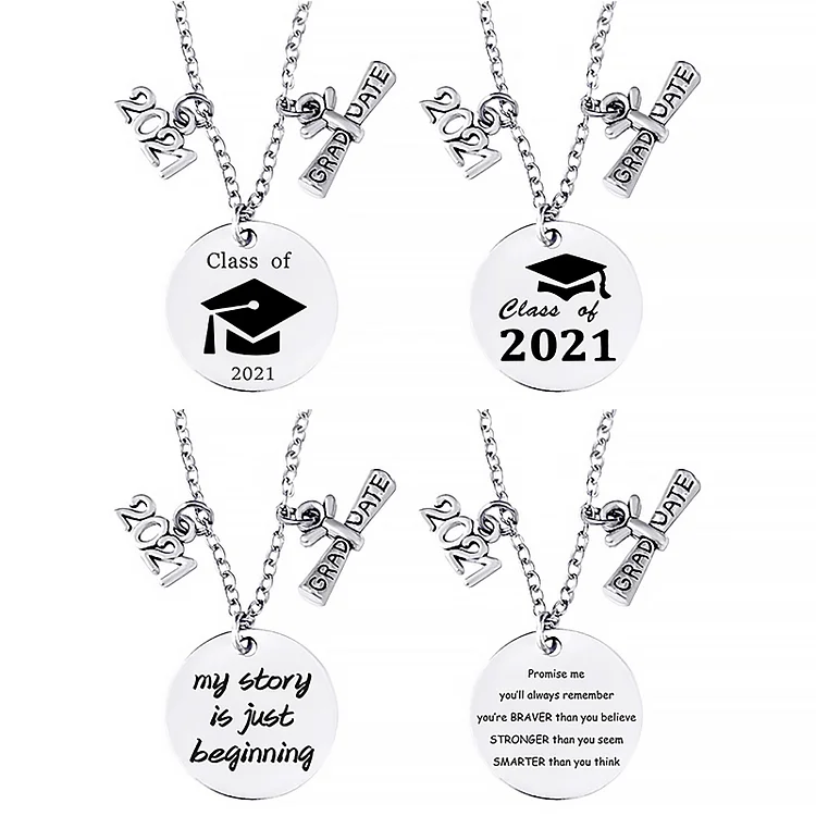 Graduation Necklace Personalized College High School Graduate Gift Jewelry-Annaletters