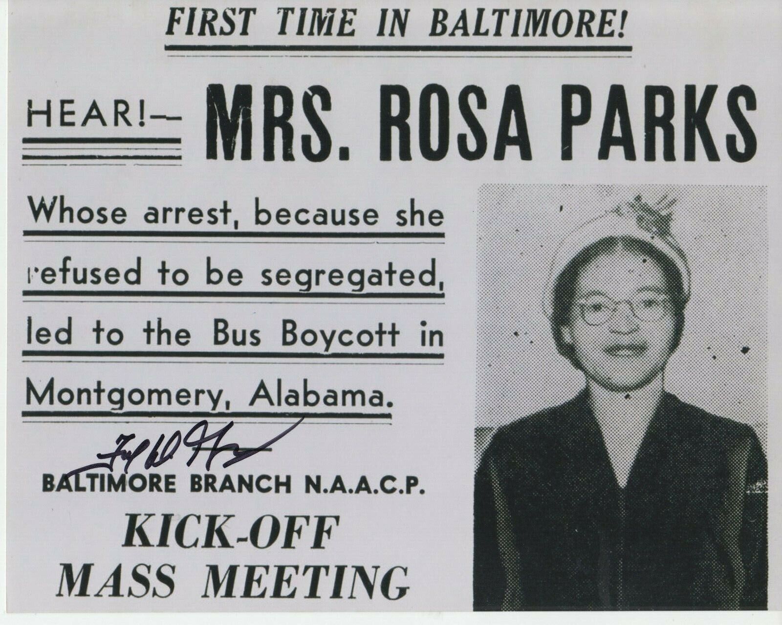 Fred Gray Lawyer MLK Rosa Parks Flyer BLM 8x10 Photo Poster painting Signed Photo Poster painting #1