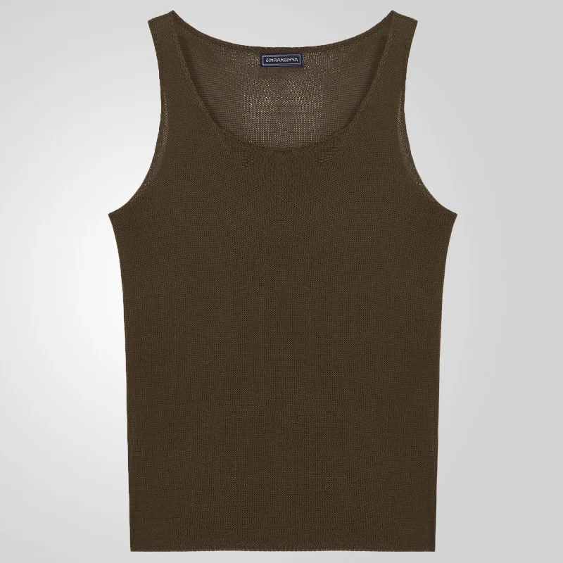 Uveng Uveng New Men's Wear Solid Color Loose Sleeveless Knitted Shirt Woolly Breathable Sports Vest SY0025