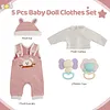 16" Pink and White 5 Pcs Reborn Baby Doll Accessories Set - RBBI-Myrebornbabydoll&reg; Myrebornbabydoll&reg;