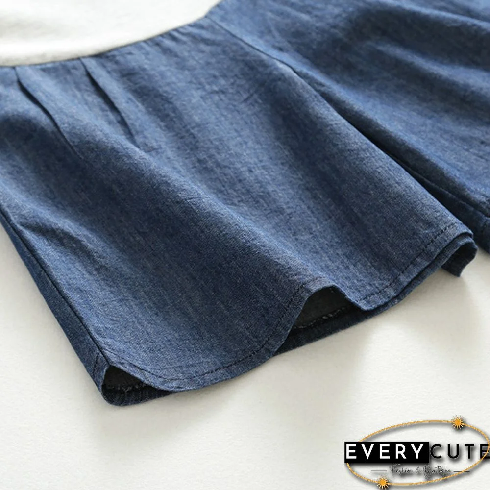 Maternity Pregnancy Women Pregnant Summer Denim Shorts Over Bump Pants Casual