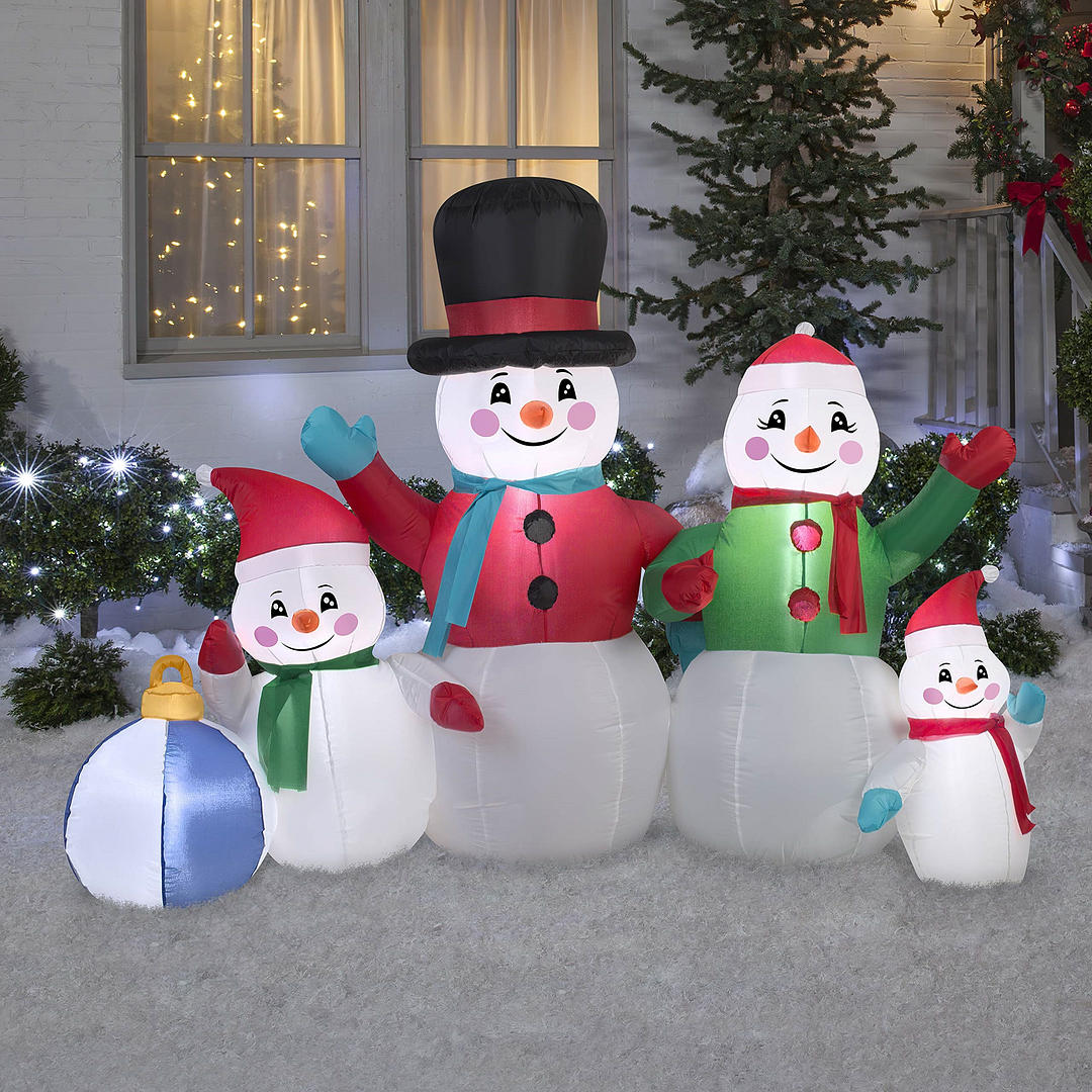 Inflatable Snowman Family Chistmas Led Outdoor Decoration