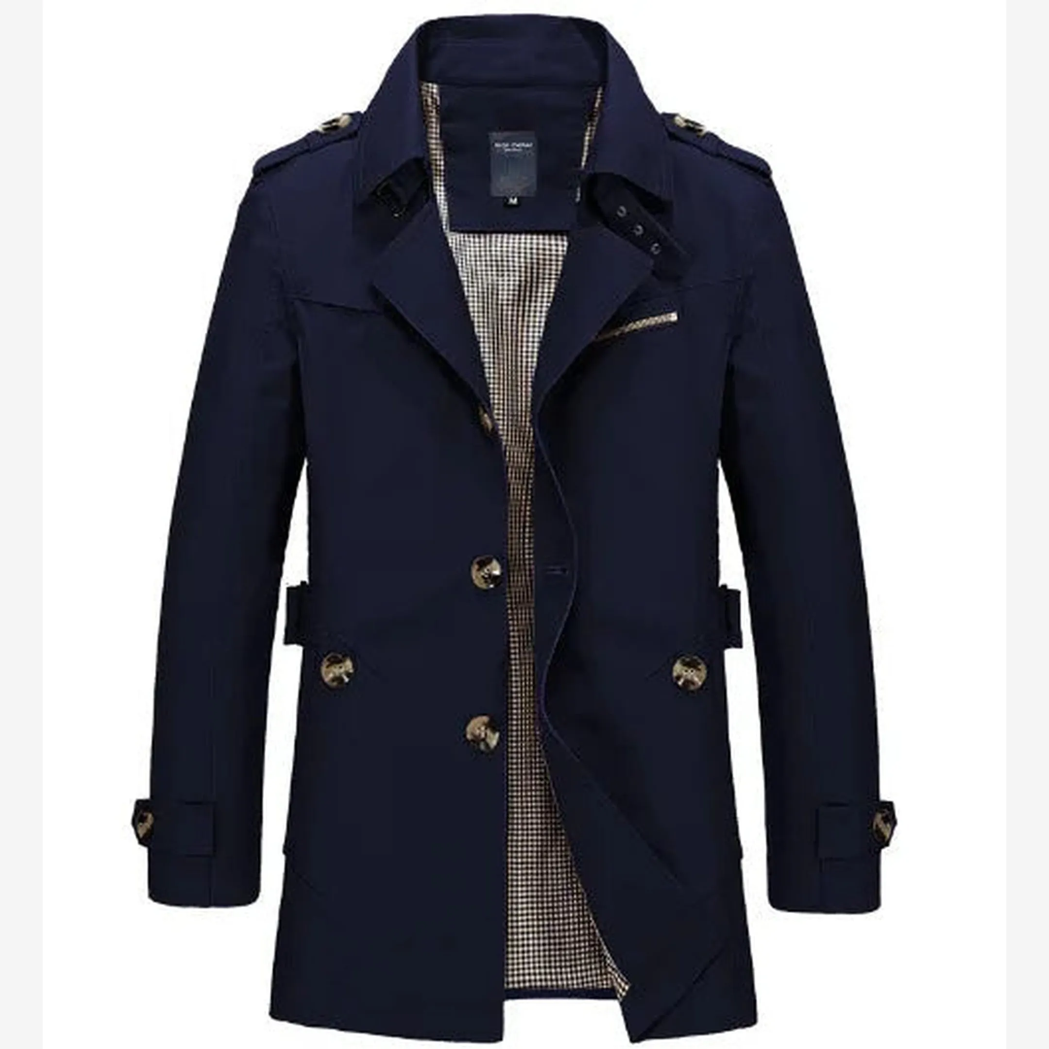 Men's Cotton Trench Coat &ndash; Single-Breasted Classic Mac