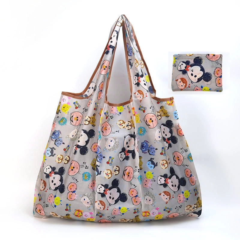 Spot Japanese Printed Environmental Bag Large 210T Supermarket Folding Shopping Bag Thickened Tote Bag Shopping Bag