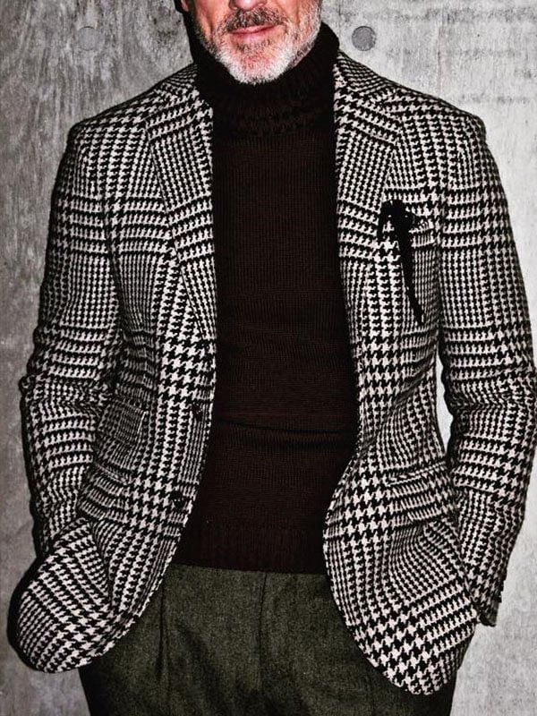 Men's Slim-Fit Plaid Blazer
