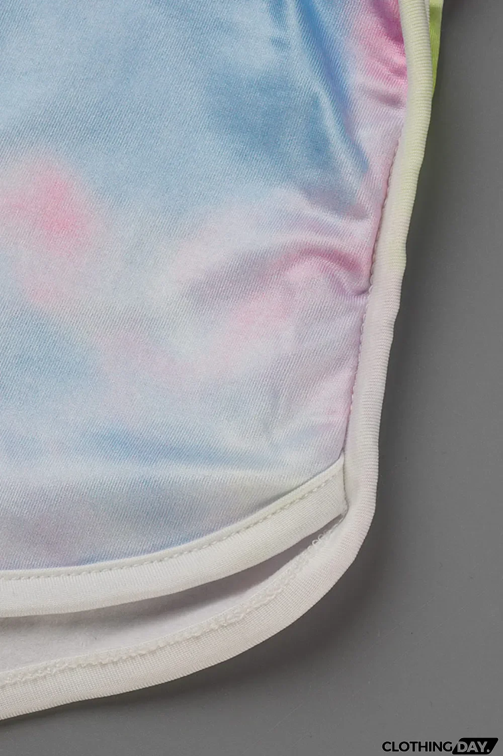 Turquoise Casual Sportswear Print Solid Patchwork Skinny High Waist Short