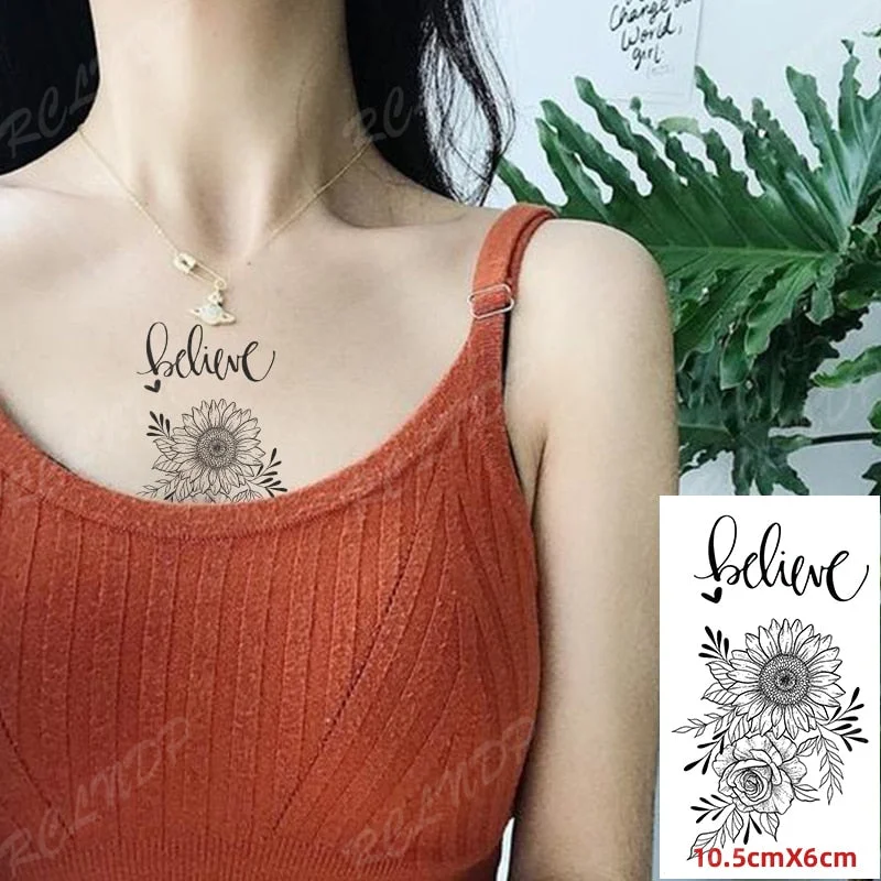 Waterproof Temporary Tattoo Sticker Feather Arrow Compass Element Fake Tatto Flash Tatoo Small Body Art for Kids Men Women