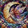 Colorful Butterfly Fairy And Moon-11CT Stamped Cross Stitch 45*45cm(glass painting cross stitch)