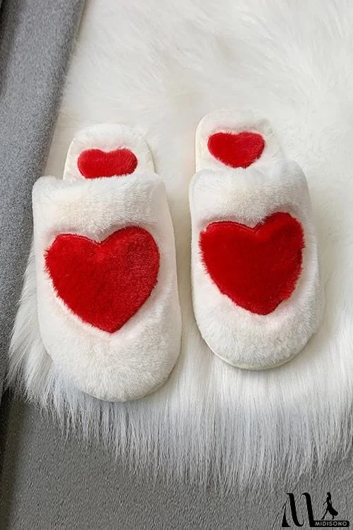 Heart Fuzzy Mules Slipper