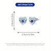 925 Silver Zircon Heart Eye Stud Earrings 