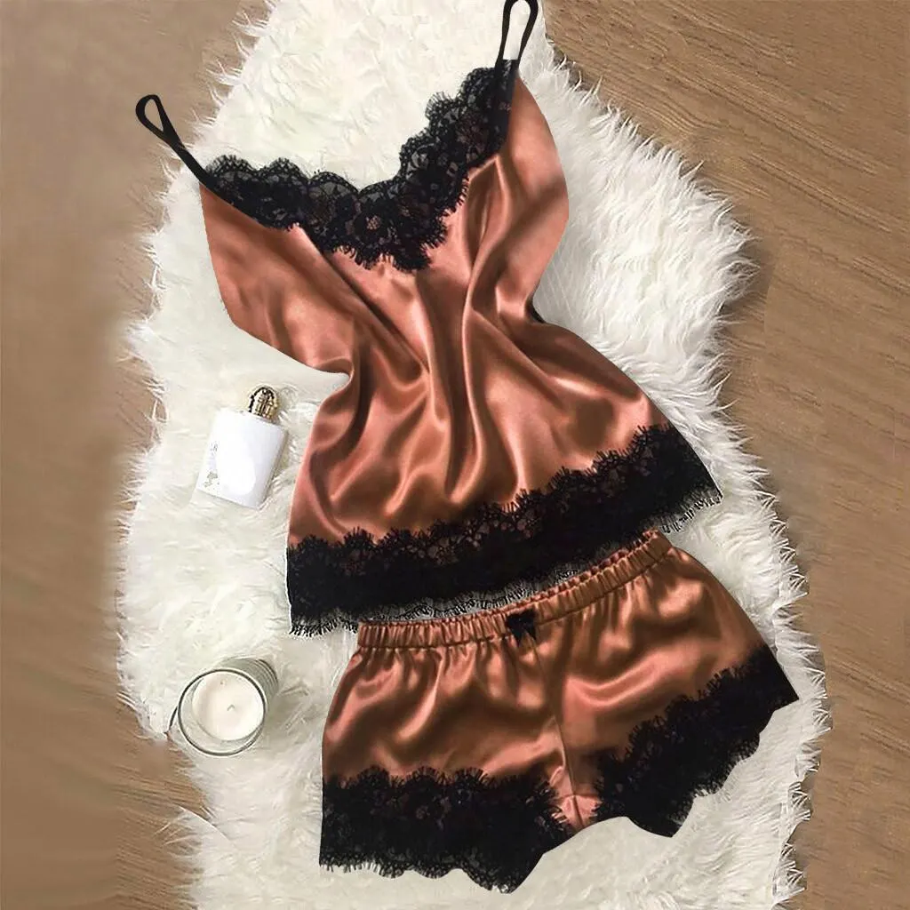 Churchf Exploding Pajamas Simulation Silk Pyjamas Large-Size Home Underwear Pajamas Skirt Ebay1090