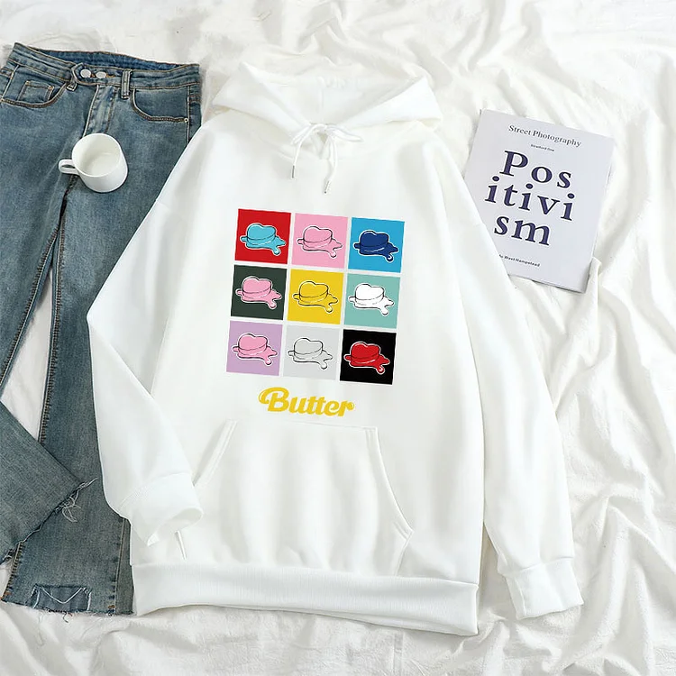 BTS Butter Printed Candy Color Hoodie