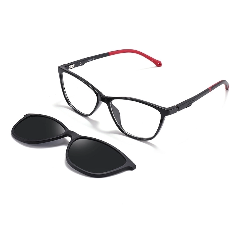 Children’s Simple Casual Oval Frame Contrast Color Magnetic Clip Polarized Anti-ultraviolet Dual-use Glasses