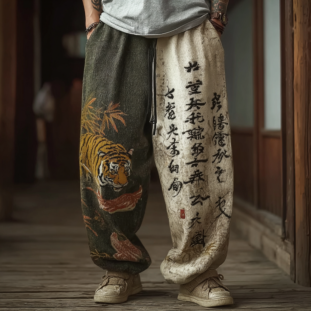 Japanese Art Retro Style Casual Knitted Long Pants  artssus