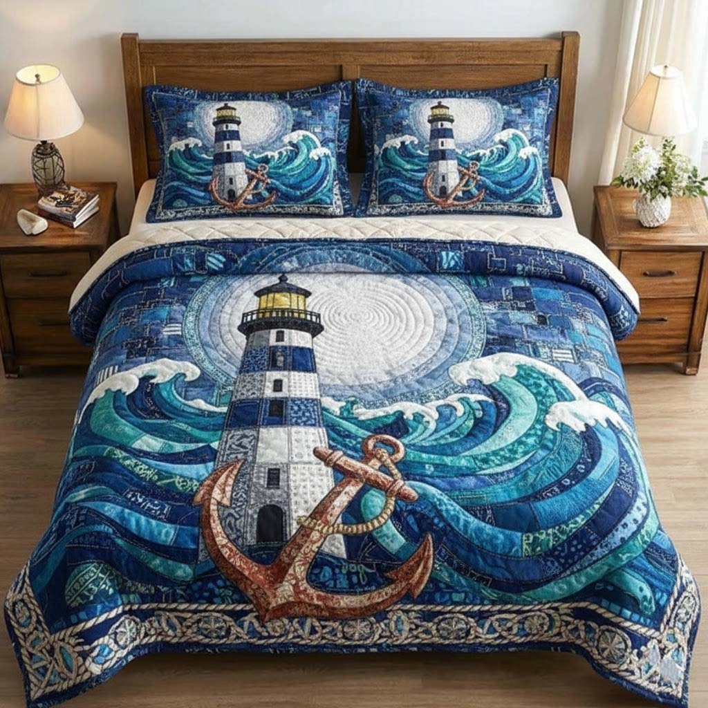Marine Life 3-Piece Quilted Bedding Set GFTOTG3373