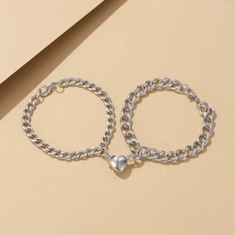 Magnetic Heart Bracelet Set